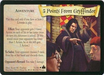 2002 Wizards Harry Potter Adventures at Hogwarts TCG #31 5 Points from Gryffindor Front