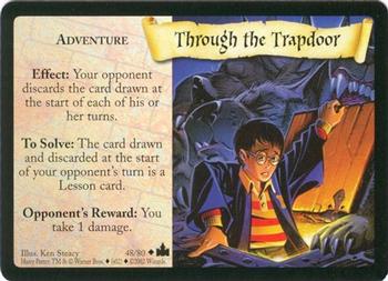 2002 Wizards Harry Potter Adventures at Hogwarts TCG #48 Through the Trapdoor Front