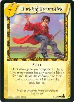 2002 Wizards Harry Potter Adventures at Hogwarts TCG #54 Bucking Broomstick Front