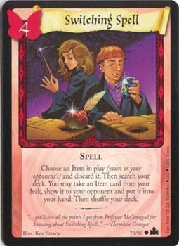 2002 Wizards Harry Potter Adventures at Hogwarts TCG #73 Switching Spell Front