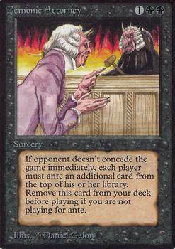 1993 Magic the Gathering Alpha #NNO Demonic Attorney Front