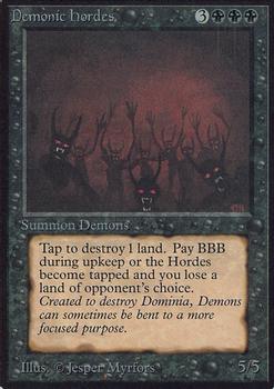 1993 Magic the Gathering Alpha #NNO Demonic Hordes Front