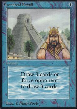 1993 Magic the Gathering Alpha #NNO Ancestral Recall Front