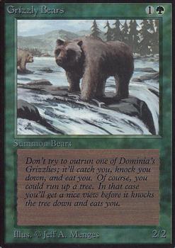 1993 Magic the Gathering Alpha #NNO Grizzly Bears Front