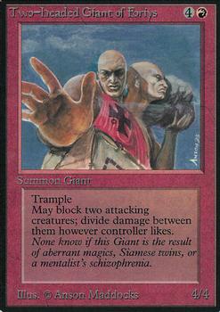1993 Magic the Gathering Alpha #NNO Two-Headed Giant of Foriys Front