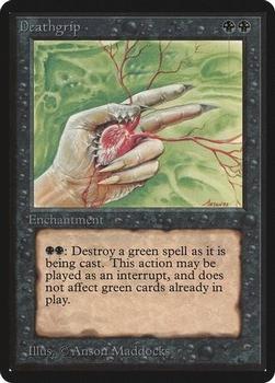 1993 Magic the Gathering Beta #NNO Deathgrip Front