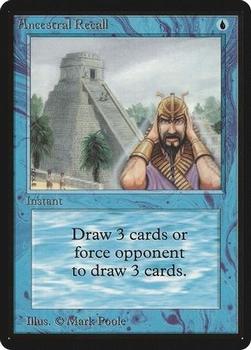 1993 Magic the Gathering Beta #NNO Ancestral Recall Front