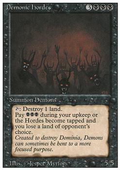 1994 Magic the Gathering Revised Edition #NNO Demonic Hordes Front