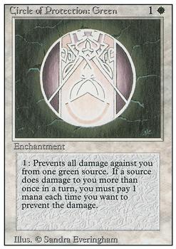 1994 Magic the Gathering Revised Edition #NNO Circle of Protection: Green Front