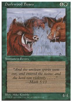 1995 Magic the Gathering 4th Edition #NNO Durkwood Boars Front