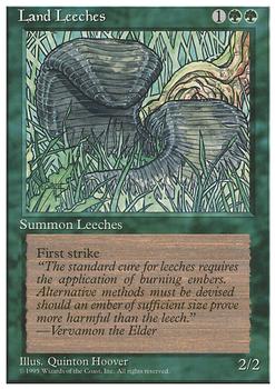 1995 Magic the Gathering 4th Edition #NNO Land Leeches Front