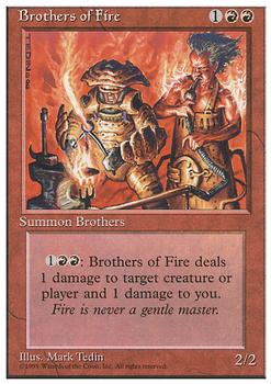 1995 Magic the Gathering 4th Edition #NNO Brothers of Fire Front
