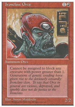 1995 Magic the Gathering 4th Edition #NNO Ironclaw Orcs Front