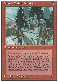 1995 Magic the Gathering 4th Edition #NNO Mons's Goblin Raiders Front