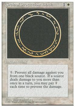 1995 Magic the Gathering 4th Edition #NNO Circle of Protection: Black Front