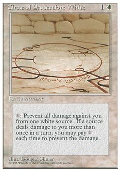 1995 Magic the Gathering 4th Edition #NNO Circle of Protection: White Front
