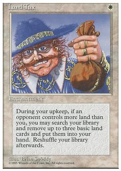 1995 Magic the Gathering 4th Edition #NNO Land Tax Front