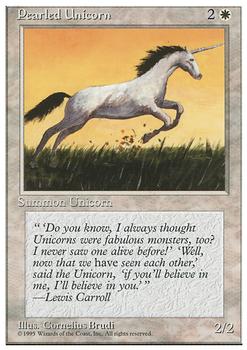1995 Magic the Gathering 4th Edition #NNO Pearled Unicorn Front