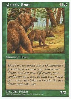 1997 Magic the Gathering 5th Edition #NNO Grizzly Bears Front