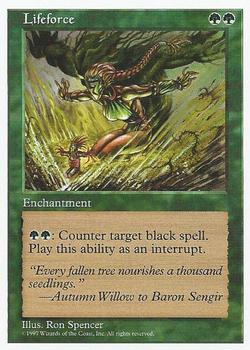 1997 Magic the Gathering 5th Edition #NNO Enchantment - Lifeforce Front