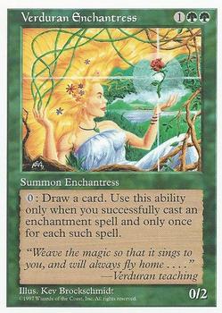 1997 Magic the Gathering 5th Edition #NNO Verduran Enchantress Front