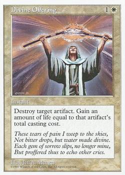 1997 Magic the Gathering 5th Edition #NNO Divine Offering Front