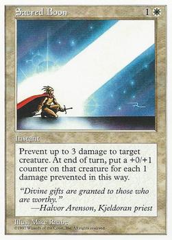 1997 Magic the Gathering 5th Edition #NNO Sacred Boon Front