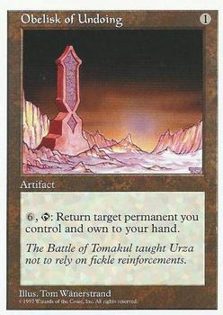 1997 Magic the Gathering 5th Edition #NNO Obelisk of Undoing Front