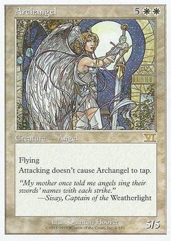 1999 Magic the Gathering 6th Edition #2 Archangel Front
