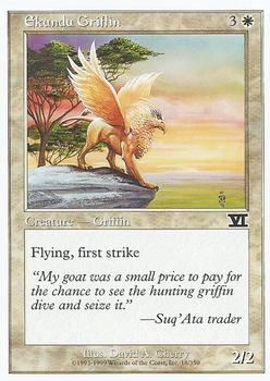 1999 Magic the Gathering 6th Edition #18 Ekundu Griffin Front