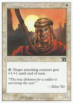 1999 Magic the Gathering 6th Edition #26 Infantry Veteran Front