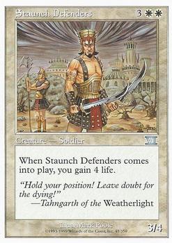 1999 Magic the Gathering 6th Edition #45 Staunch Defenders Front
