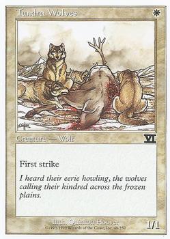 1999 Magic the Gathering 6th Edition #48 Tundra Wolves Front