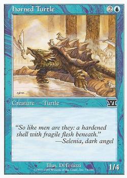 1999 Magic the Gathering 6th Edition #74/350 Horned Turtle Front