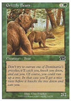 1999 Magic the Gathering 6th Edition #236 Grizzly Bears Front