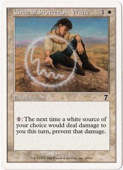 2001 Magic the Gathering 7th Edition #10 Circle of Protection: White Front