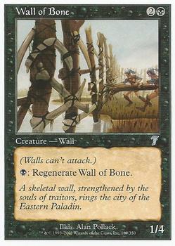 2001 Magic the Gathering 7th Edition #169 Wall of Bone Front
