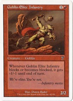 2001 Magic the Gathering 7th Edition #187 Goblin Elite Infantry Front