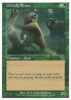 2001 Magic the Gathering 7th Edition #251 Grizzly Bears Front