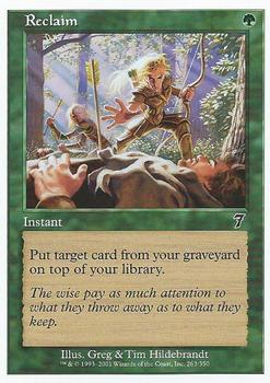 2001 Magic the Gathering 7th Edition #263 Reclaim Front
