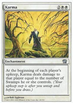 2003 Magic the Gathering 8th Edition #28 Karma Front