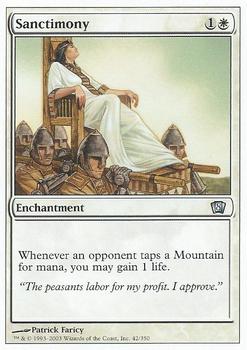 2003 Magic the Gathering 8th Edition #42 Sanctimony Front