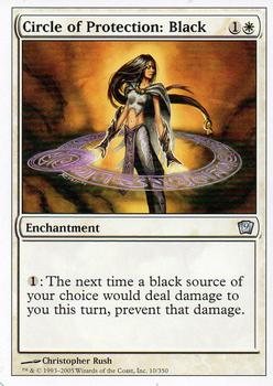 2005 Magic the Gathering 9th Edition #10 Circle of Protection: Black Front