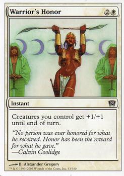 2005 Magic the Gathering 9th Edition #53 Warrior's Honor Front