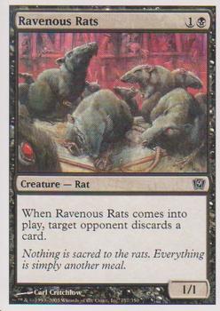 2005 Magic the Gathering 9th Edition #157 Ravenous Rats Front