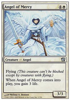 2005 Magic the Gathering 9th Edition #1 Angel of Mercy Front