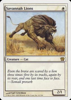 2005 Magic the Gathering 9th Edition #41 Savannah Lions Front