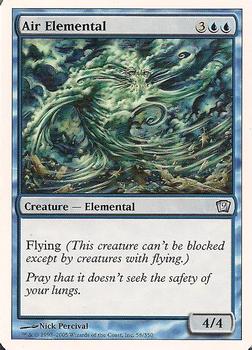 2005 Magic the Gathering 9th Edition #58 Air Elemental Front