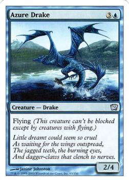 2005 Magic the Gathering 9th Edition #63 Azure Drake Front