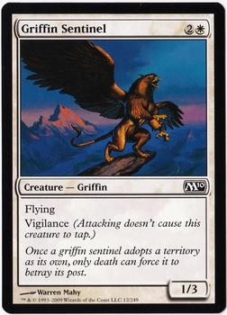 2009 Magic the Gathering 2010 Core Set #12 Griffin Sentinel Front